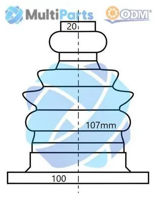 Handler.Part Bellow set, drive shaft ODM-MULTIPARTS 21990177 1