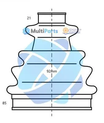 Handler.Part Bellow set, drive shaft ODM-MULTIPARTS 21990147 1