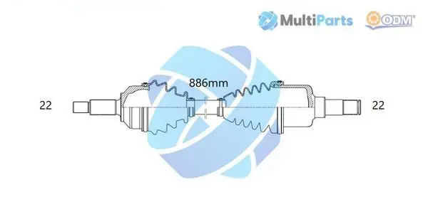 Handler.Part Drive shaft ODM-MULTIPARTS 18352040 1