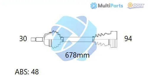 Handler.Part Drive shaft ODM-MULTIPARTS 18342241 1