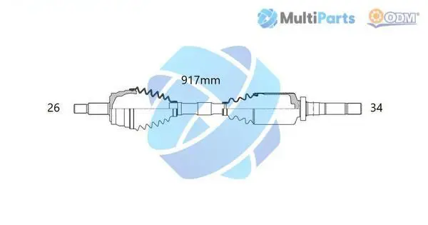 Handler.Part Drive shaft ODM-MULTIPARTS 18342040 1