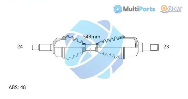 Handler.Part Drive shaft ODM-MULTIPARTS 18311011 1