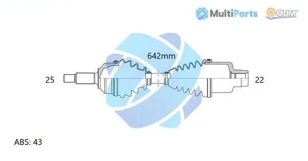 Handler.Part Drive shaft ODM-MULTIPARTS 18302311 1