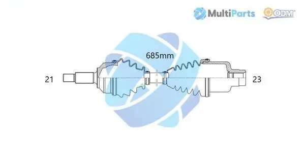 Handler.Part Drive shaft ODM-MULTIPARTS 18292150 1