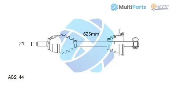 Handler.Part Drive shaft ODM-MULTIPARTS 18291171 1