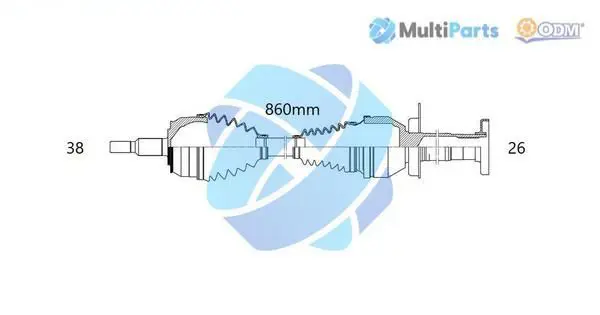 Handler.Part Drive shaft ODM-MULTIPARTS 18212810 1