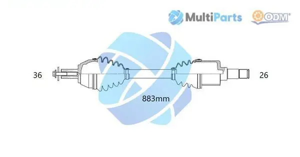 Handler.Part Drive shaft ODM-MULTIPARTS 18212800 1