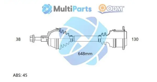 Handler.Part Drive shaft ODM-MULTIPARTS 18212641 1