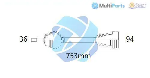 Handler.Part Drive shaft ODM-MULTIPARTS 18212520 1