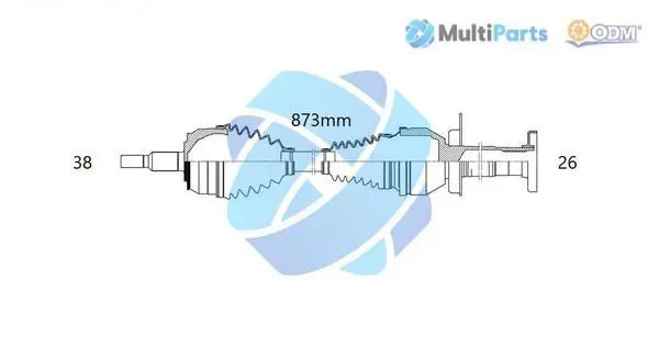 Handler.Part Drive shaft ODM-MULTIPARTS 18212450 1