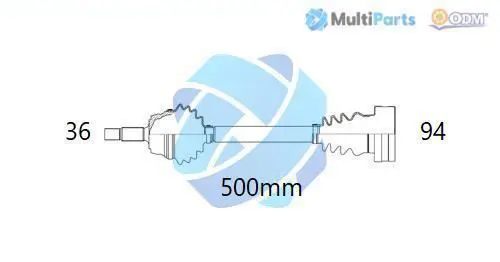 Handler.Part Drive shaft ODM-MULTIPARTS 18211770 1