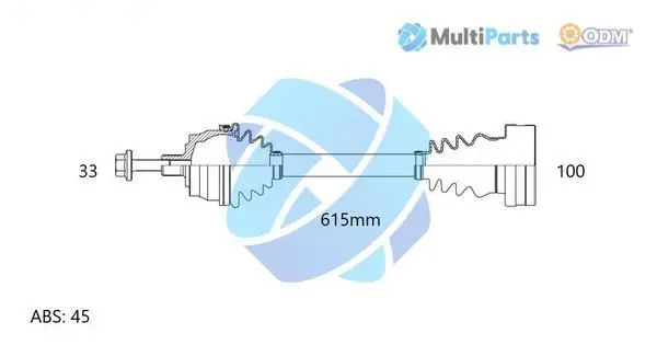 Handler.Part Drive shaft ODM-MULTIPARTS 18211751 1