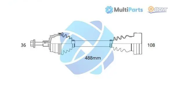 Handler.Part Drive shaft ODM-MULTIPARTS 18211500 1