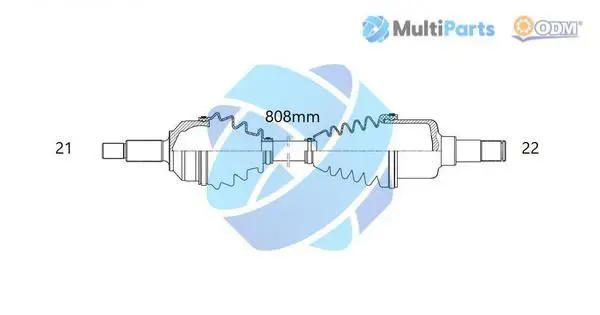 Handler.Part Drive shaft ODM-MULTIPARTS 18162070 1