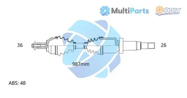 Handler.Part Drive shaft ODM-MULTIPARTS 18152201 1