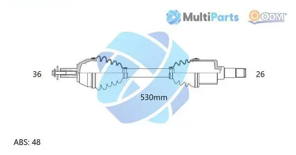 Handler.Part Drive shaft ODM-MULTIPARTS 18151411 1