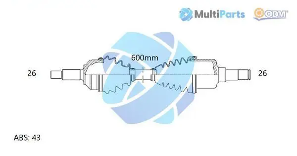 Handler.Part Drive shaft ODM-MULTIPARTS 18151051 1