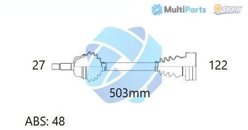 Handler.Part Drive shaft ODM-MULTIPARTS 18143011 1