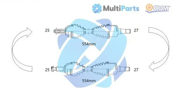 Handler.Part Drive shaft ODM-MULTIPARTS 18141120 1