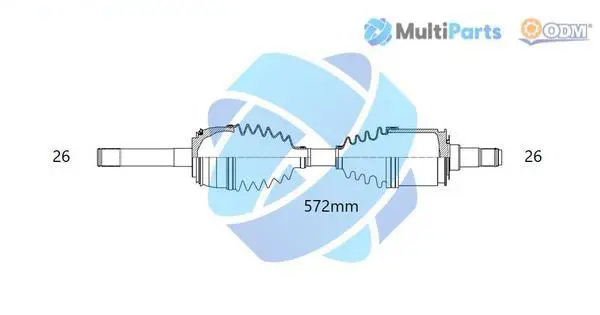 Handler.Part Drive shaft ODM-MULTIPARTS 18122030 1