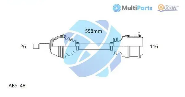 Handler.Part Drive shaft ODM-MULTIPARTS 18093051 1