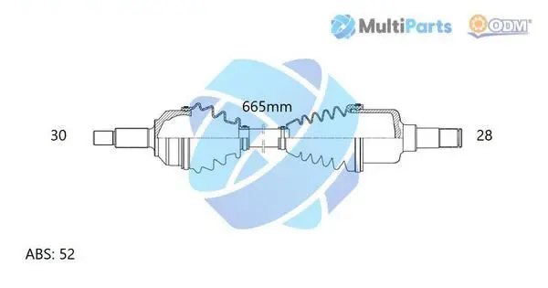 Handler.Part Drive shaft ODM-MULTIPARTS 18081751 1