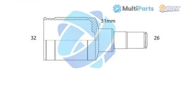 Handler.Part Joint kit, drive shaft ODM-MULTIPARTS 14216075 1