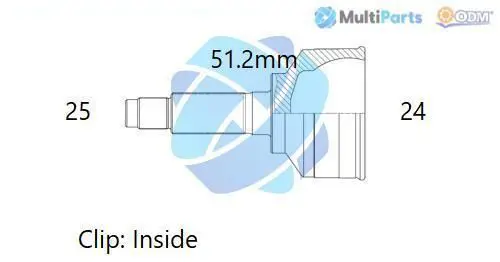 Handler.Part Joint kit, drive shaft ODM-MULTIPARTS 12351966 1