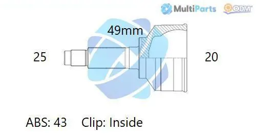 Handler.Part Joint kit, drive shaft ODM-MULTIPARTS 12300740 1