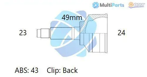 Handler.Part Joint kit, drive shaft ODM-MULTIPARTS 12300738 1