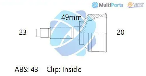 Handler.Part Joint kit, drive shaft ODM-MULTIPARTS 12300724 1