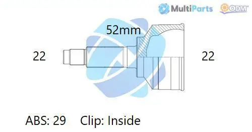 Handler.Part Joint kit, drive shaft ODM-MULTIPARTS 12231335 1