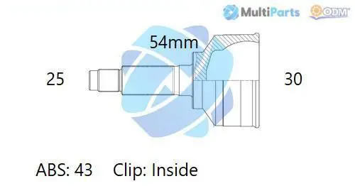 Handler.Part Joint kit, drive shaft ODM-MULTIPARTS 12080619 1