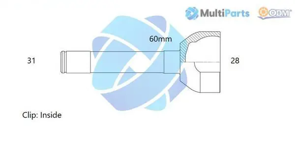 Handler.Part Joint kit, drive shaft ODM-MULTIPARTS 12060174 1