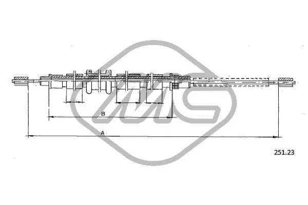 Handler.Part Cable, parking brake Metalcaucho 80476 1