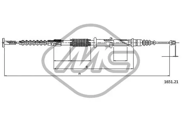 Handler.Part Cable, parking brake Metalcaucho 80482 1