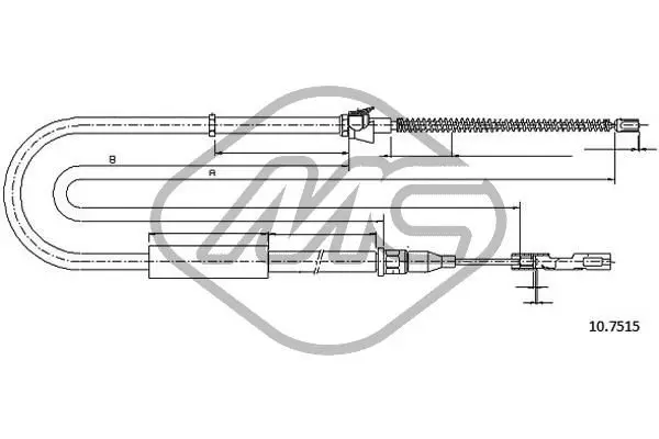 Handler.Part Cable, parking brake Metalcaucho 80583 1