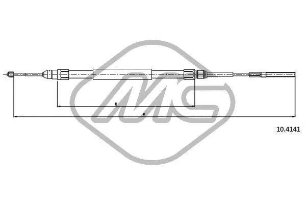 Handler.Part Cable, parking brake Metalcaucho 80661 1