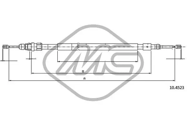 Handler.Part Cable, parking brake Metalcaucho 80840 1