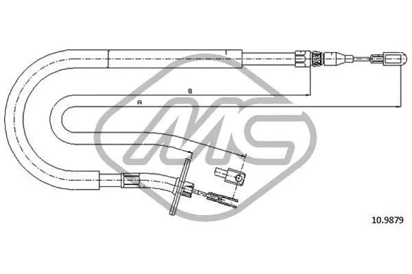 Handler.Part Cable, parking brake Metalcaucho 80967 1