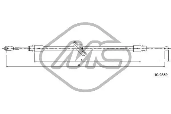 Handler.Part Cable, parking brake Metalcaucho 81030 1