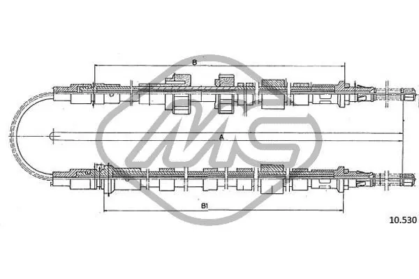 Handler.Part Cable, parking brake Metalcaucho 81761 1