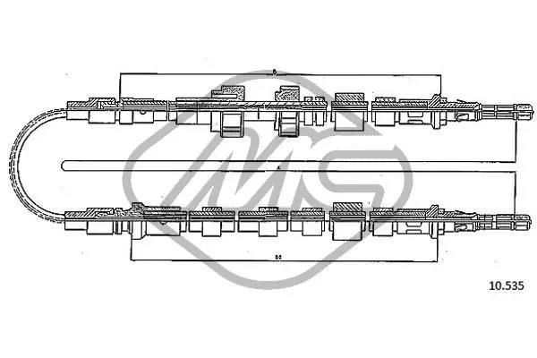 Handler.Part Cable, parking brake Metalcaucho 81764 1