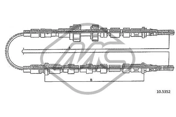 Handler.Part Cable, parking brake Metalcaucho 81781 1