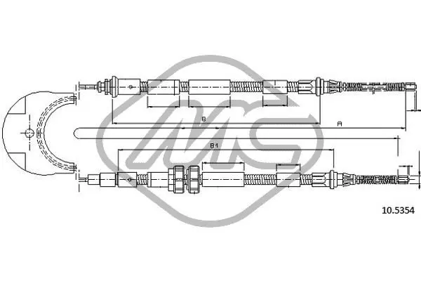 Handler.Part Cable, parking brake Metalcaucho 81794 1