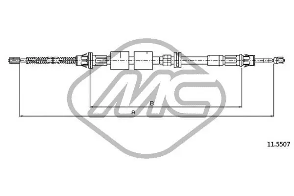 Handler.Part Cable, parking brake Metalcaucho 81800 1