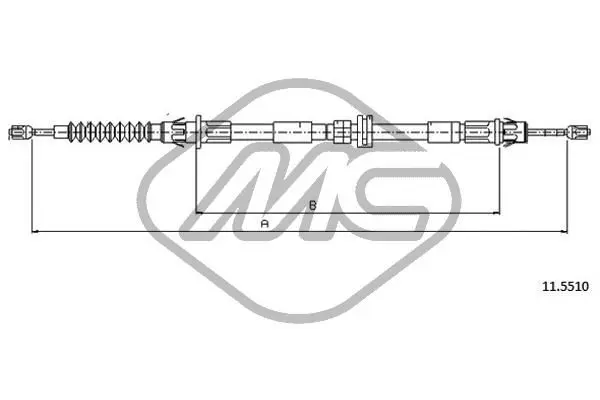 Handler.Part Cable, parking brake Metalcaucho 81801 1