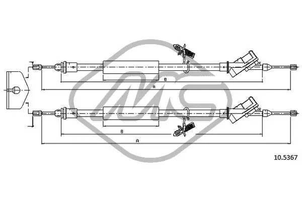 Handler.Part Cable, parking brake Metalcaucho 81828 1