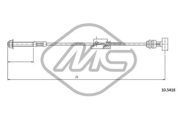 Handler.Part Cable, parking brake Metalcaucho 81836 1