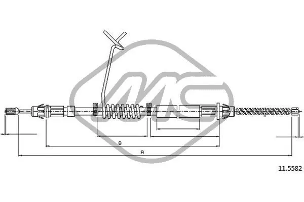 Handler.Part Cable, parking brake Metalcaucho 81855 1